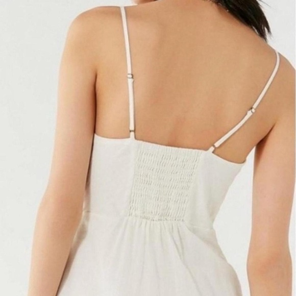 Urban Oufitters Amber Button-Down Linen Sleeveless Midi Dress White size S - Picture 6 of 9